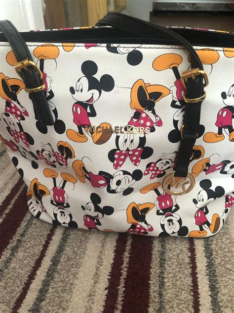 Michael Kors Disney Minnie Mouse Purse Handbag Tote Grey .